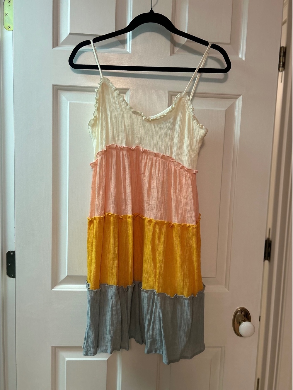 Hudson Gray Color Block Tiered Spaghetti Strap Dress Size M